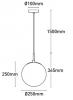 Preston 1Lt Small Opal Sphere Pendant Light Black